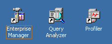 Screenshot of Query Analyzer, the SQL Server query tool used before Management Studio.