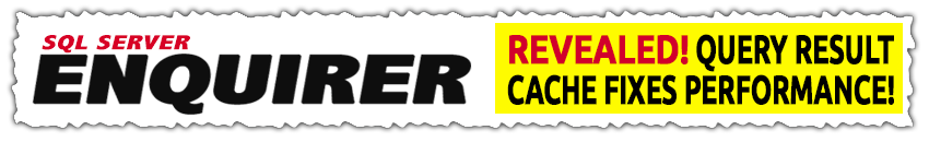 Title graphic for the article about the SQL Server query result cache.