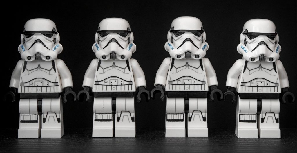 A Stormtrooper figure, used as a metaphor for replication latency.